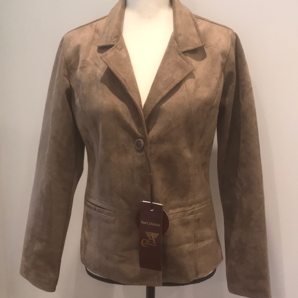 Jacket Suede Tan New Collection A Collezioni M NWT